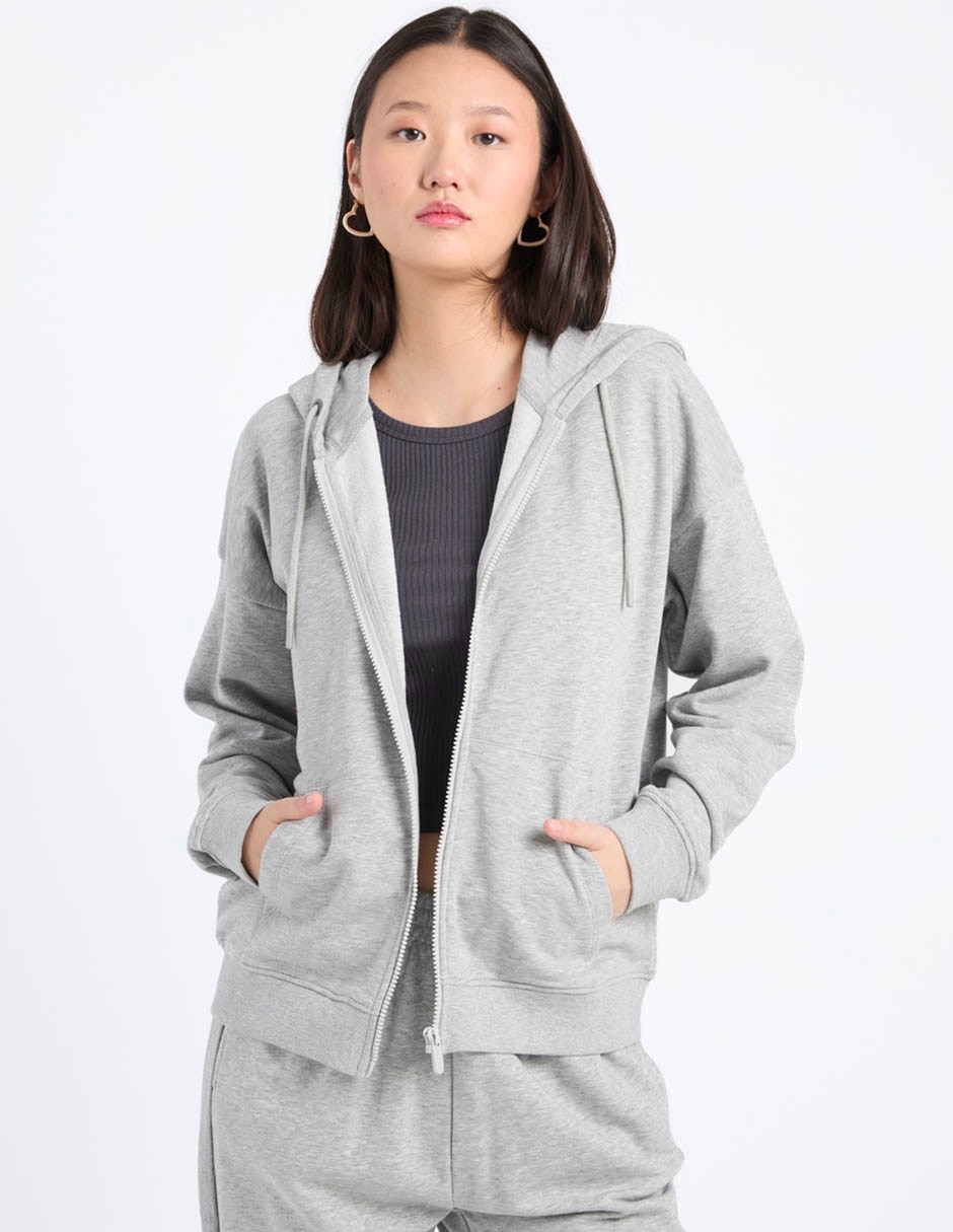 Sudadera con capucha y bolsa non stop para mujer