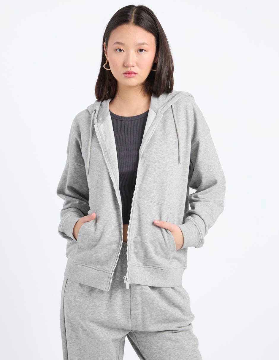 Sudadera con capucha y bolsa non stop para mujer