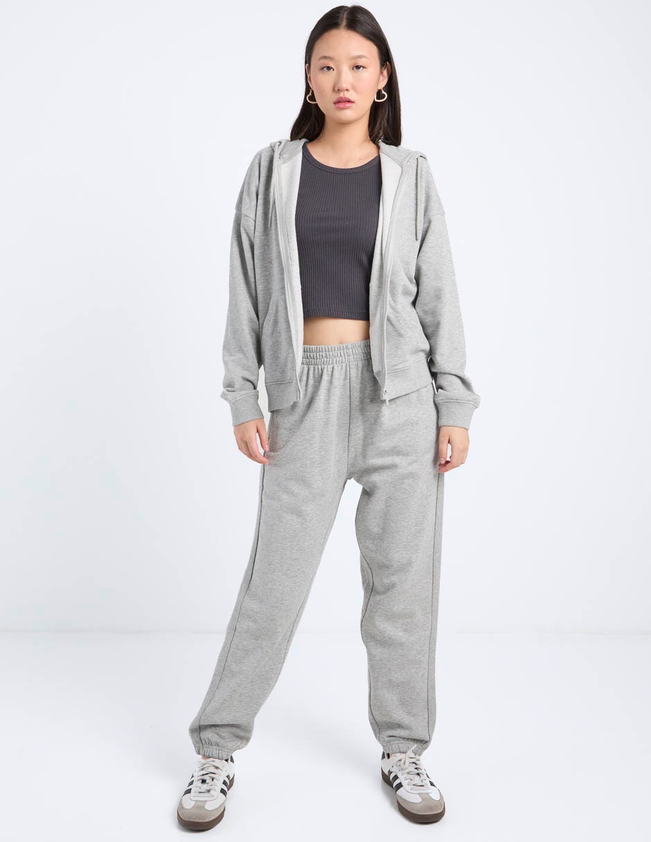 Sudadera con capucha y bolsa non stop para mujer