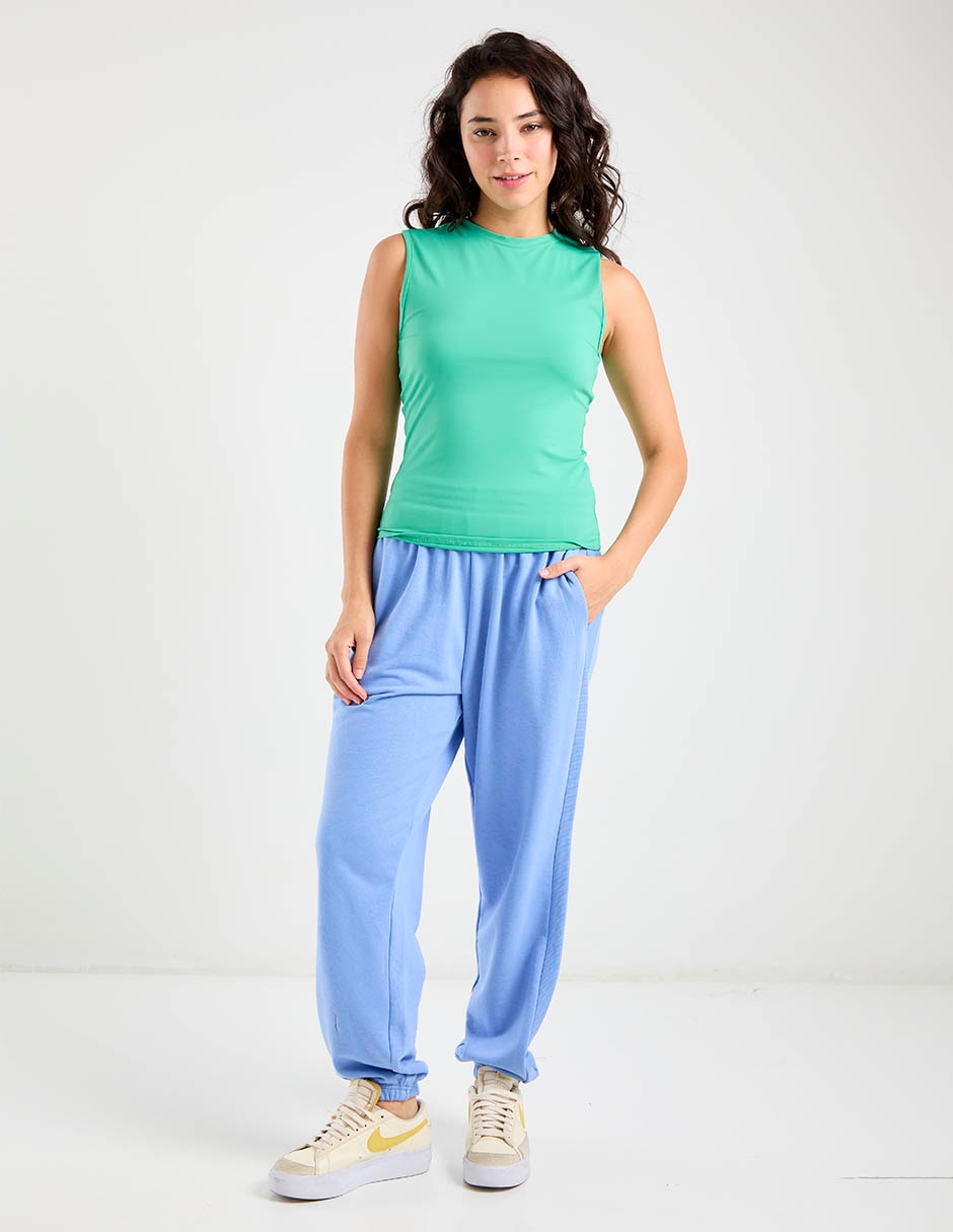 Pants regular con elástico para mujer 2