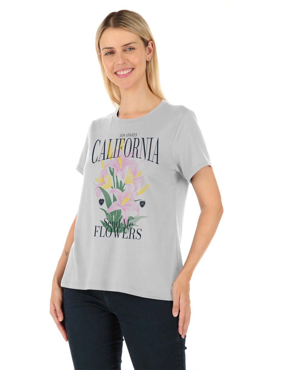 Playera manga corta cuello redondo mujer Playera manga corta cuello redondo mujer
