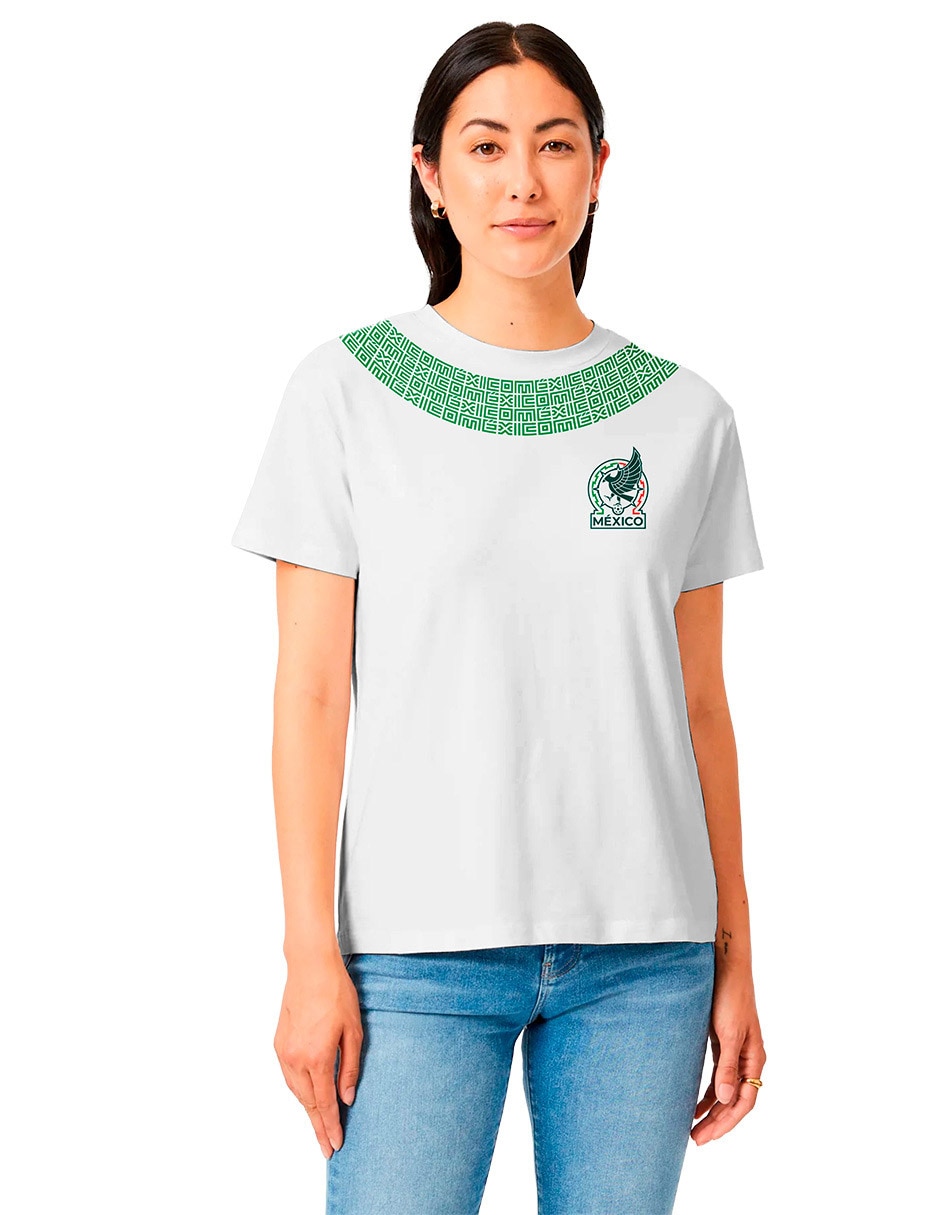 Playera manga corta FMF La Selección De México cuello redondo para mujer Playera manga corta FMF La Selección De México cuello redondo para mujer