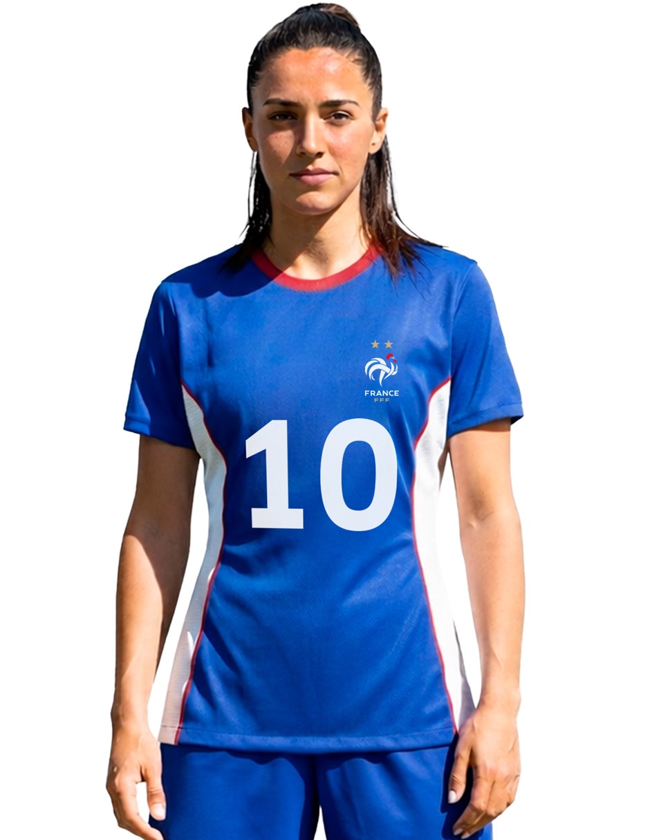 Playera manga corta Selección Francia cuello redondo para mujer Playera manga corta Selección Francia cuello redondo para mujer