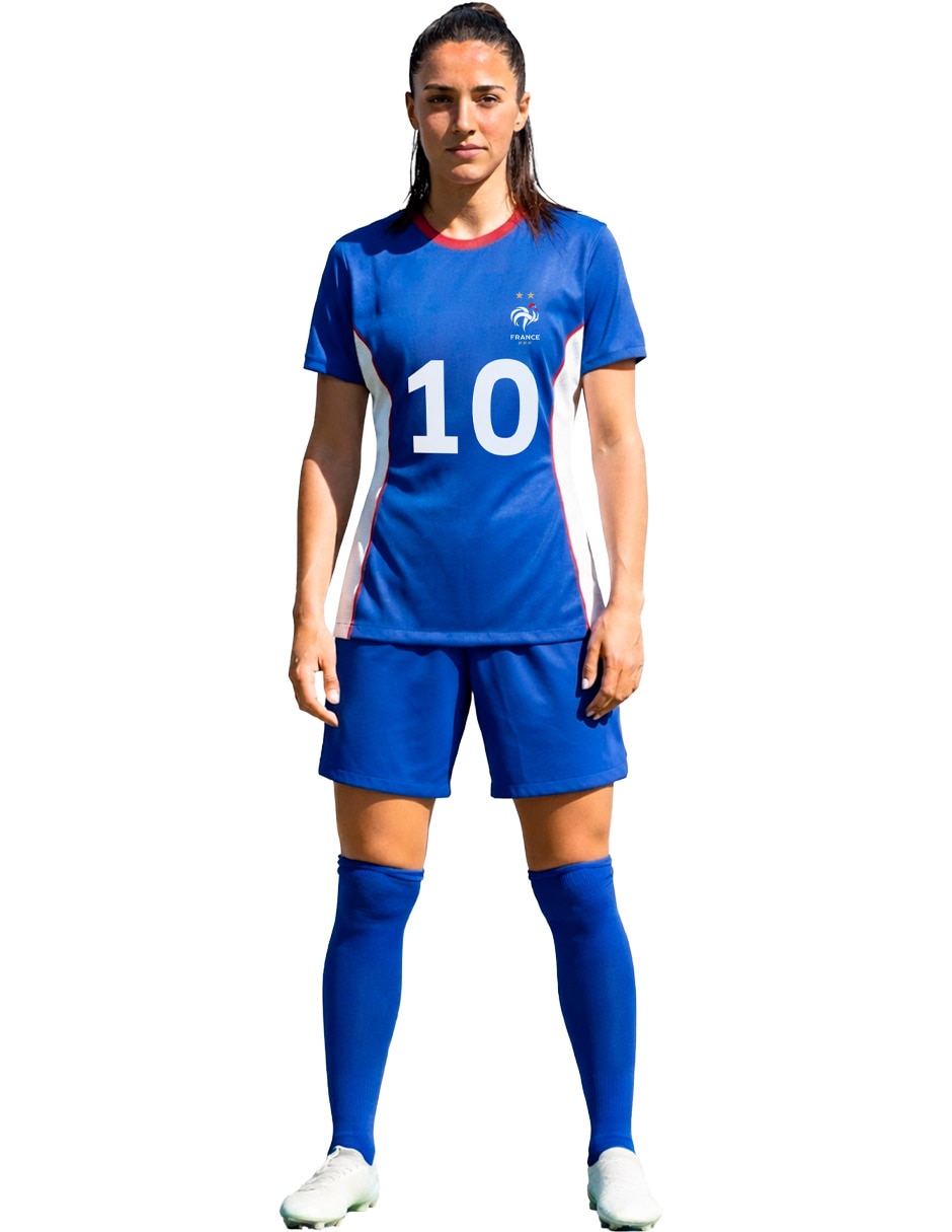 Playera manga corta Selección Francia cuello redondo para mujer