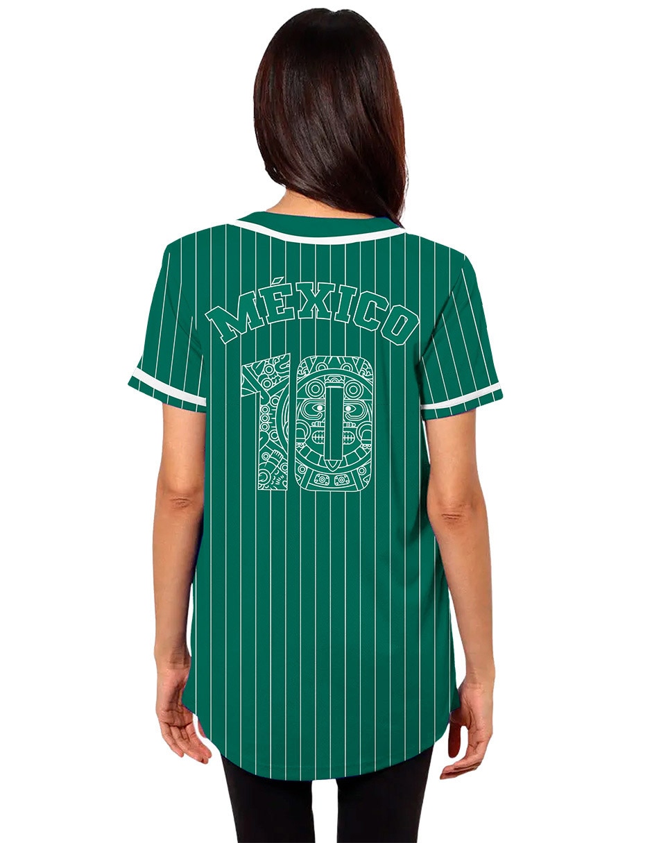 Playera manga corta Aurisports México cuello v para mujer 2