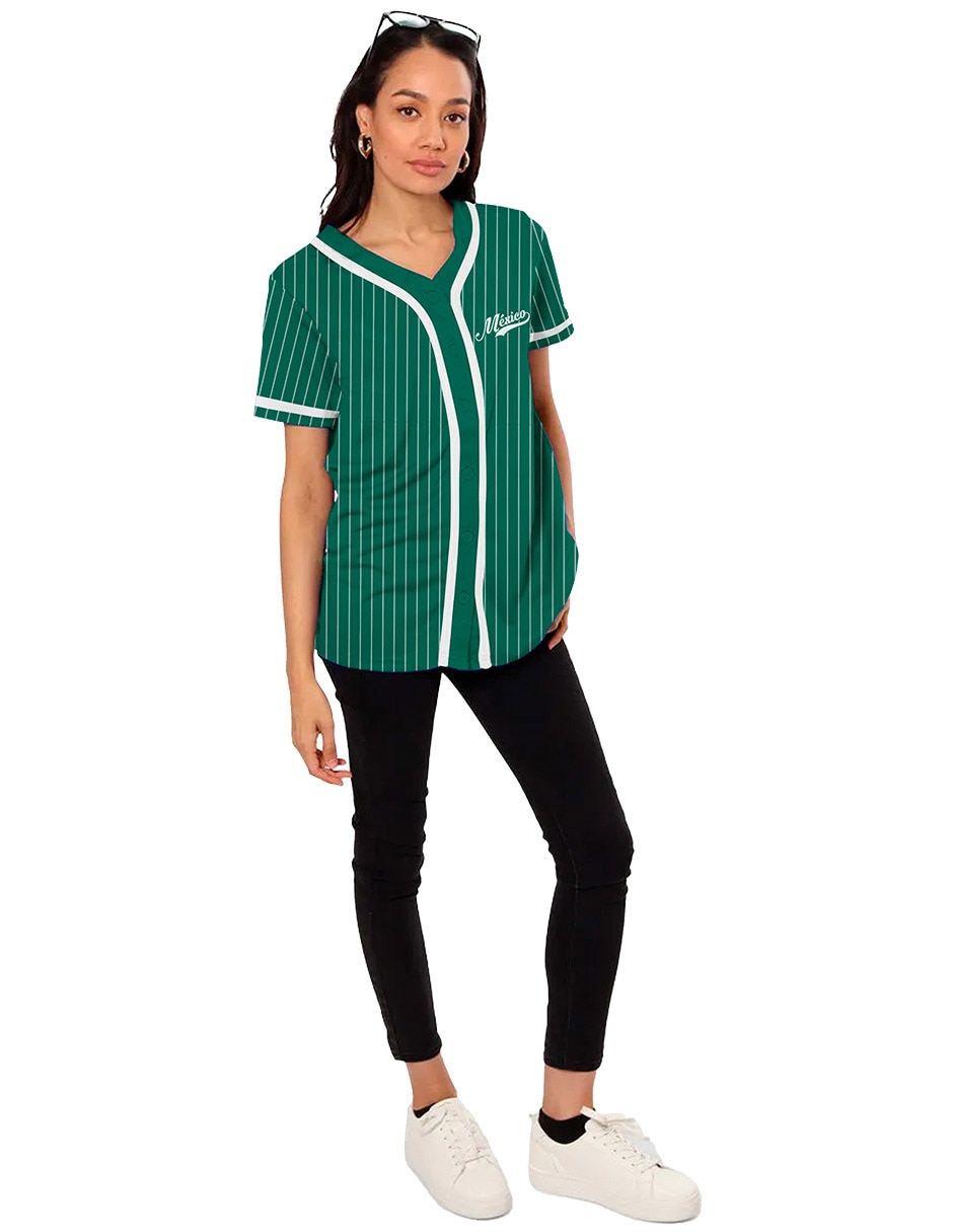 Playera manga corta Aurisports México cuello v para mujer 3