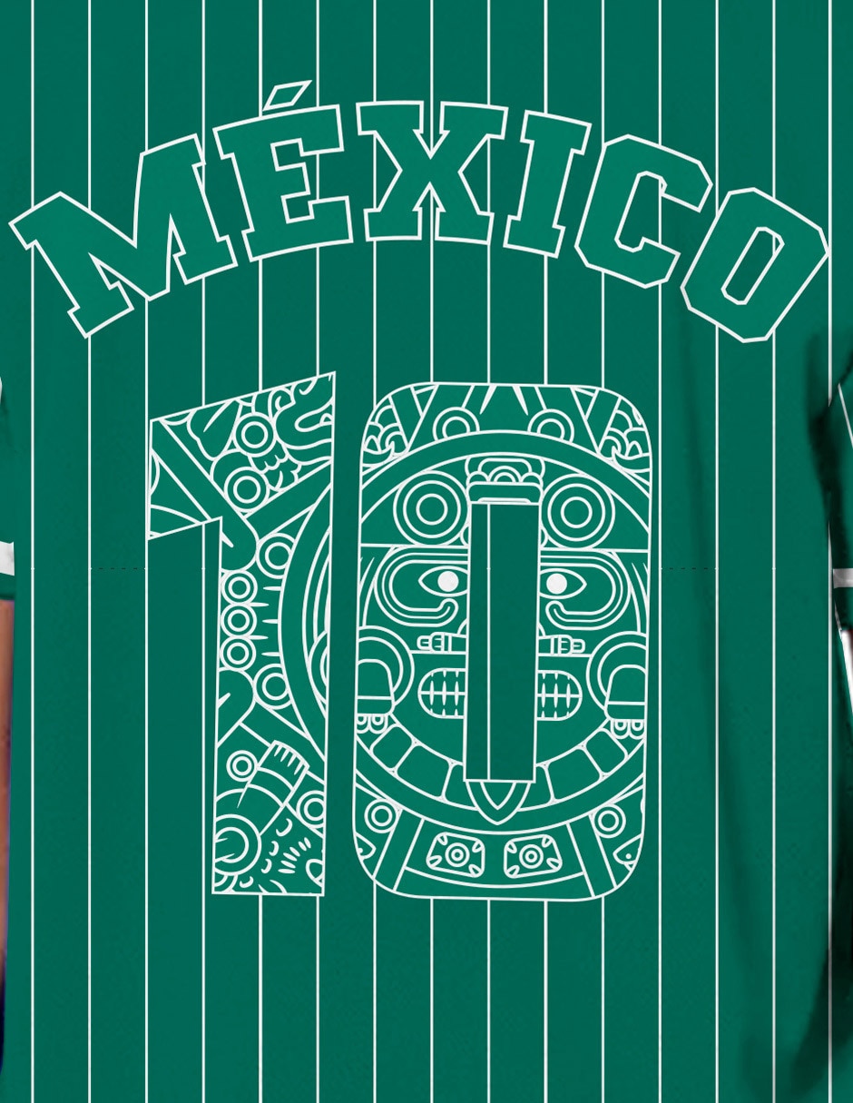 Playera manga corta Aurisports México cuello v para mujer 5