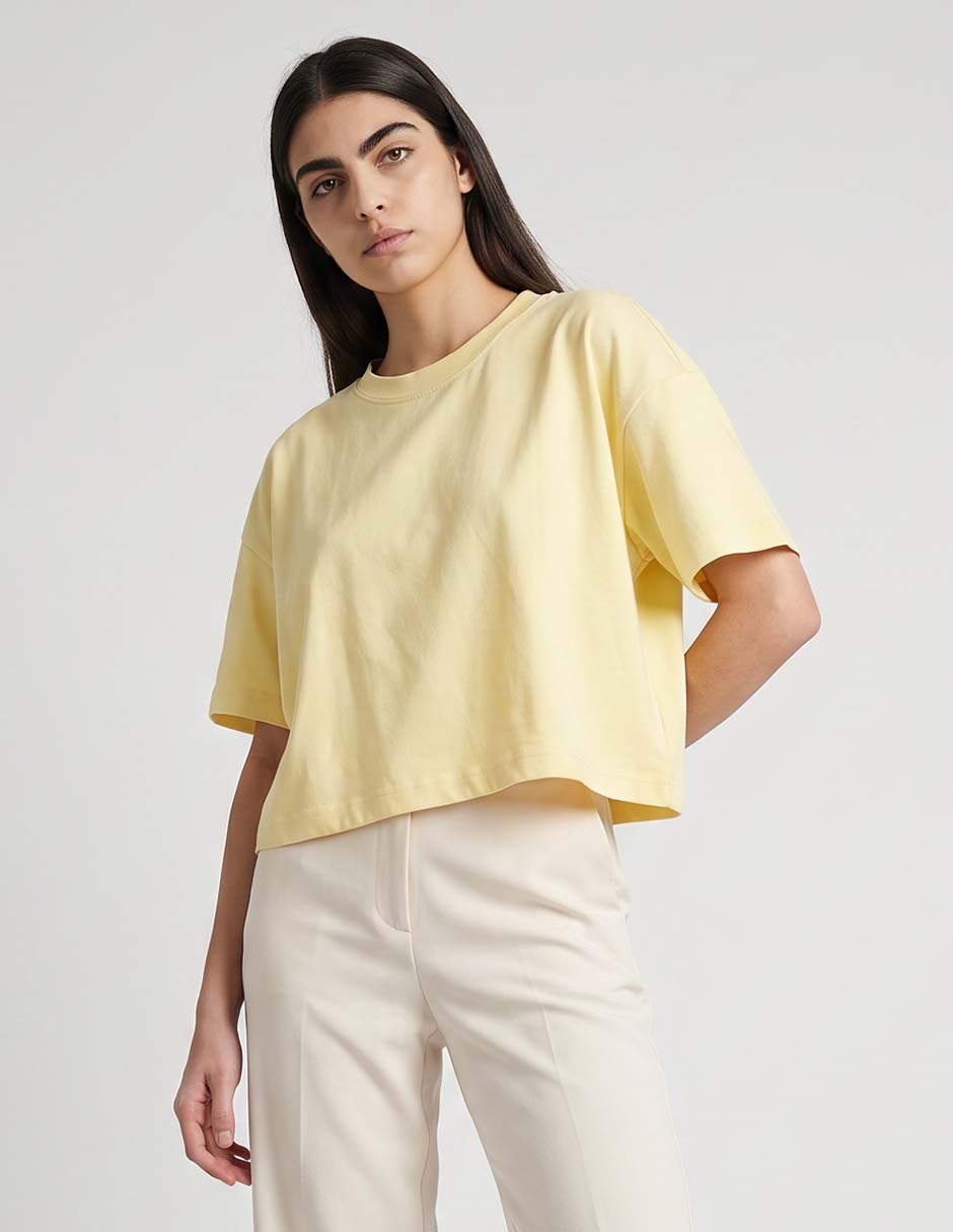 Playera manga corta cuello redondo para mujer Playera manga corta cuello redondo para mujer