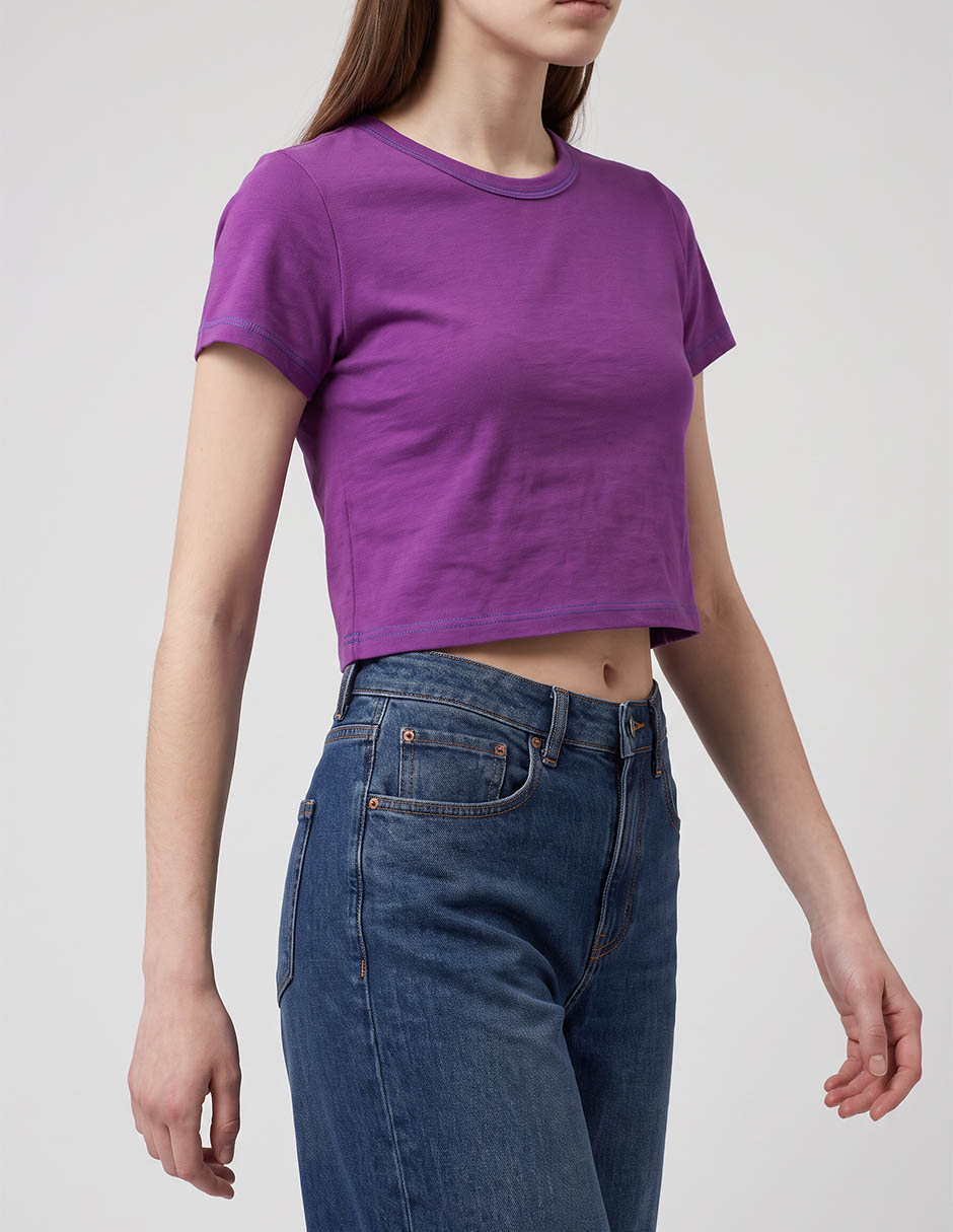 Playera manga corta cuello redondo mujer 4