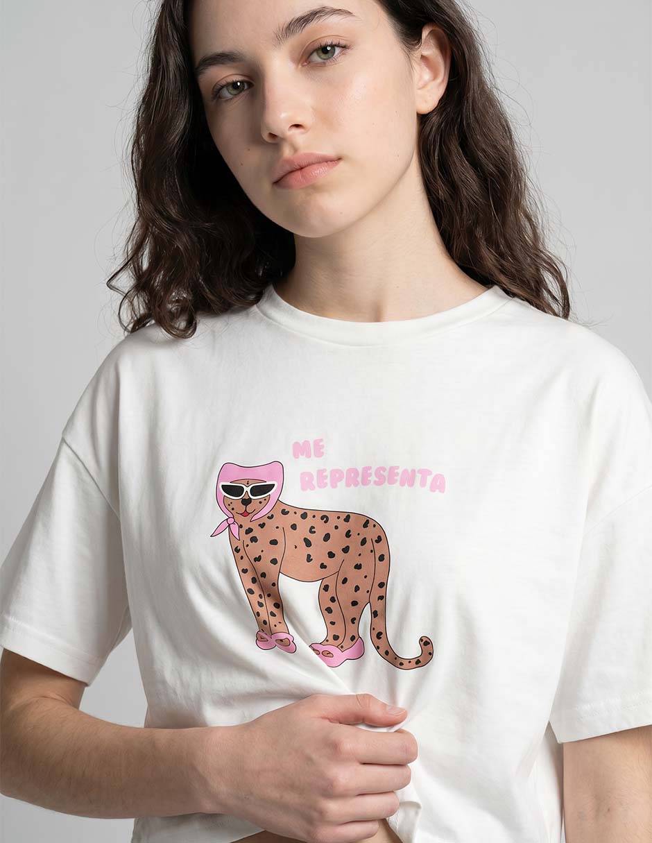 Playera manga corta cuello redondo para mujer 3