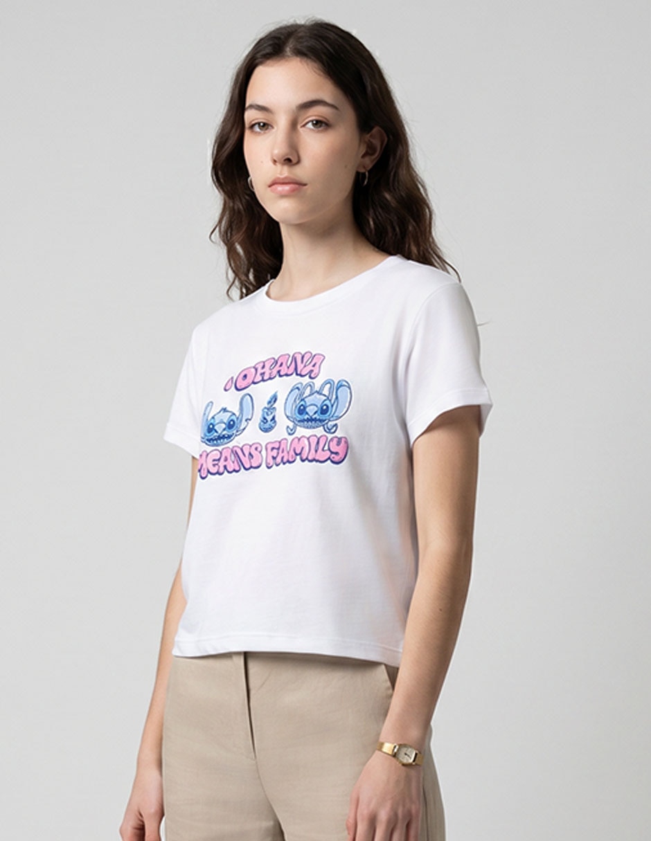 Playera manga corta Disney cuello redondo para mujer
