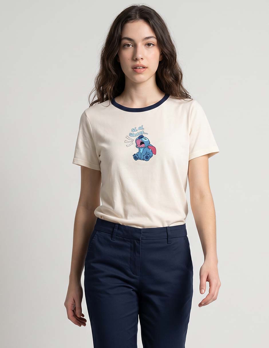 Playera manga corta cuello redondo para mujer Playera manga corta cuello redondo para mujer
