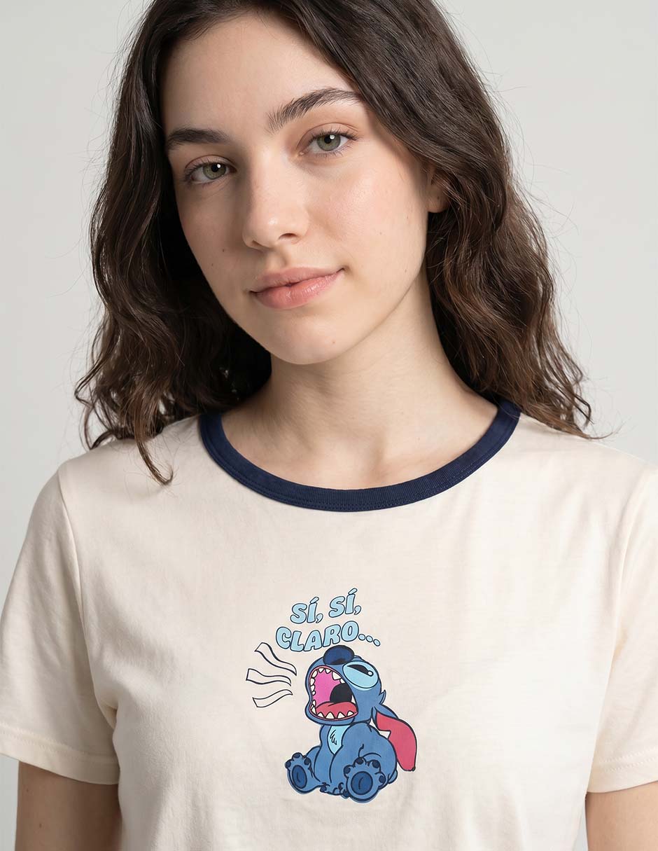 Playera manga corta cuello redondo para mujer 4