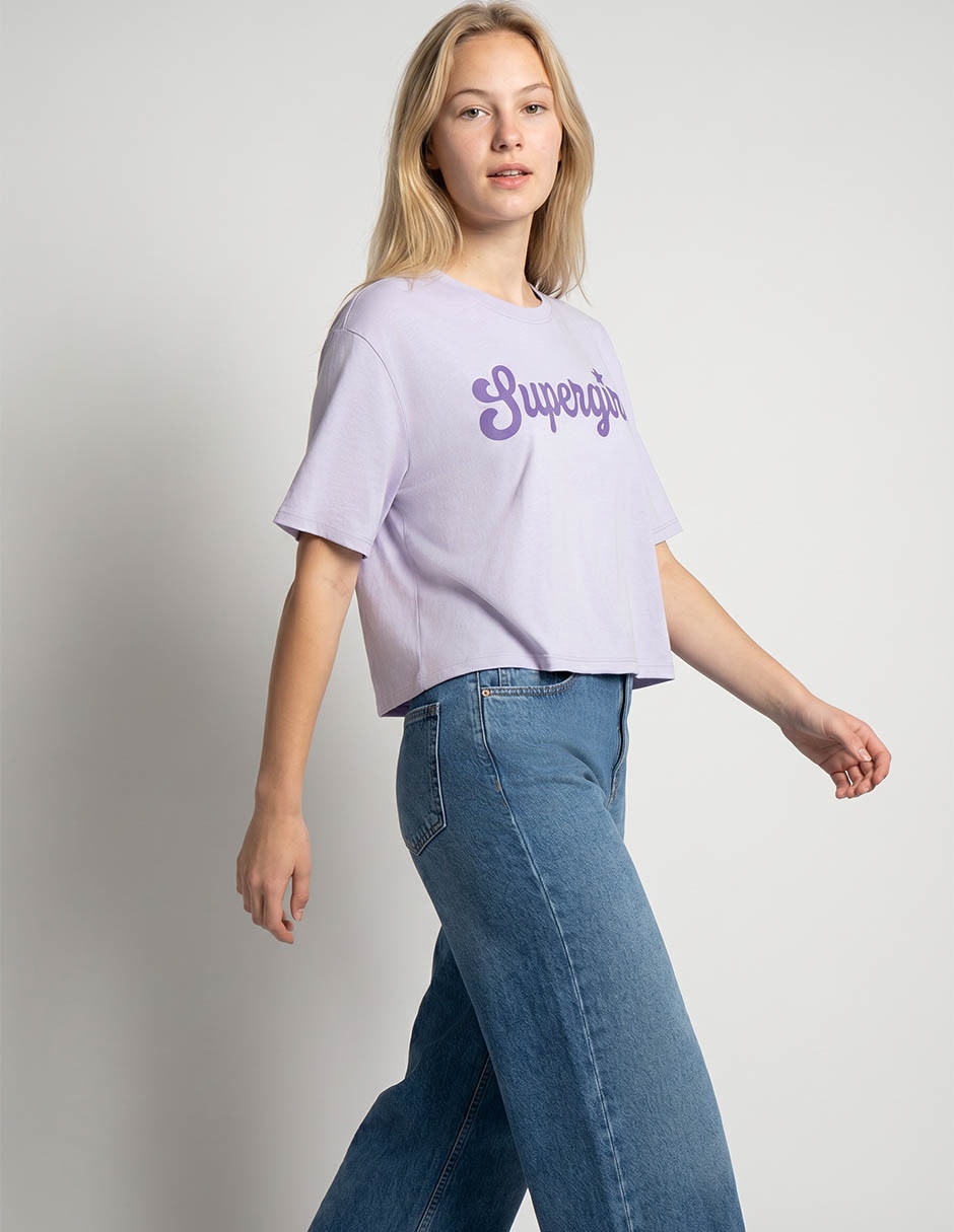 Playera manga al codo Warner cuello redondo para mujer