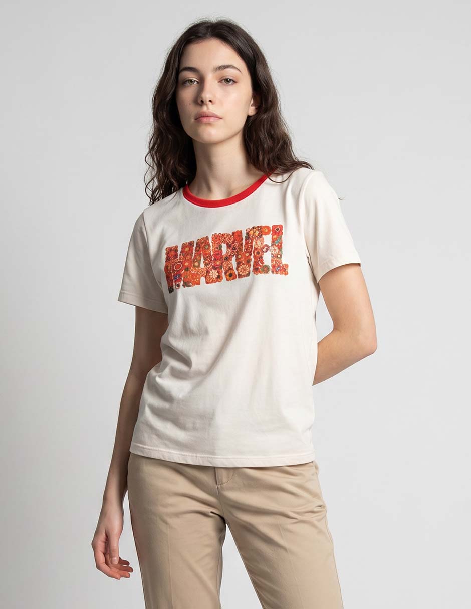 Playera manga corta cuello redondo para mujer Playera manga corta cuello redondo para mujer