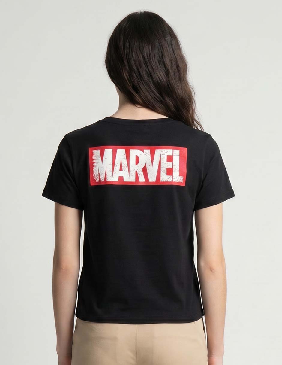 Playera manga corta Marvel Dtr cuello redondo para mujer