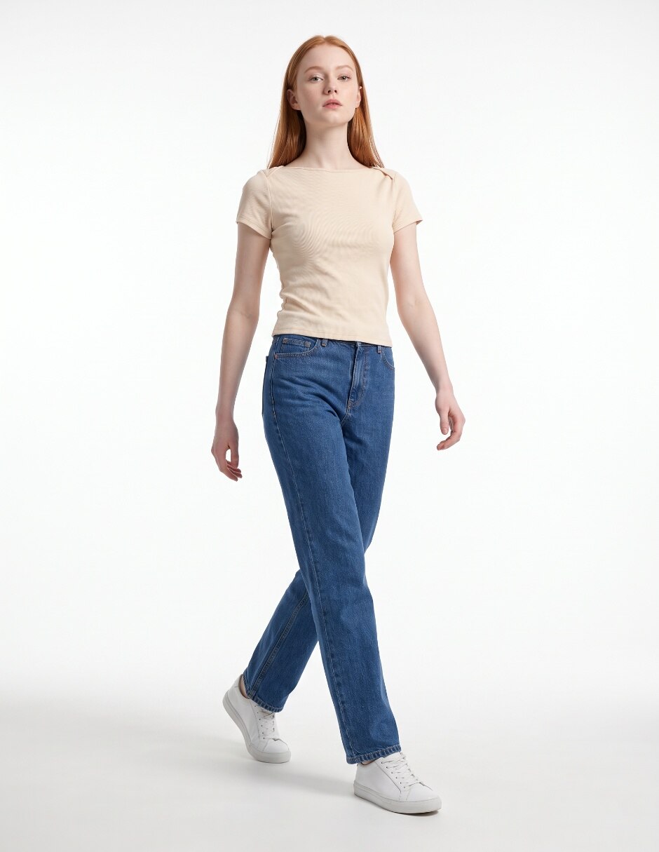 Playera manga corta cuello redondo para mujer 3