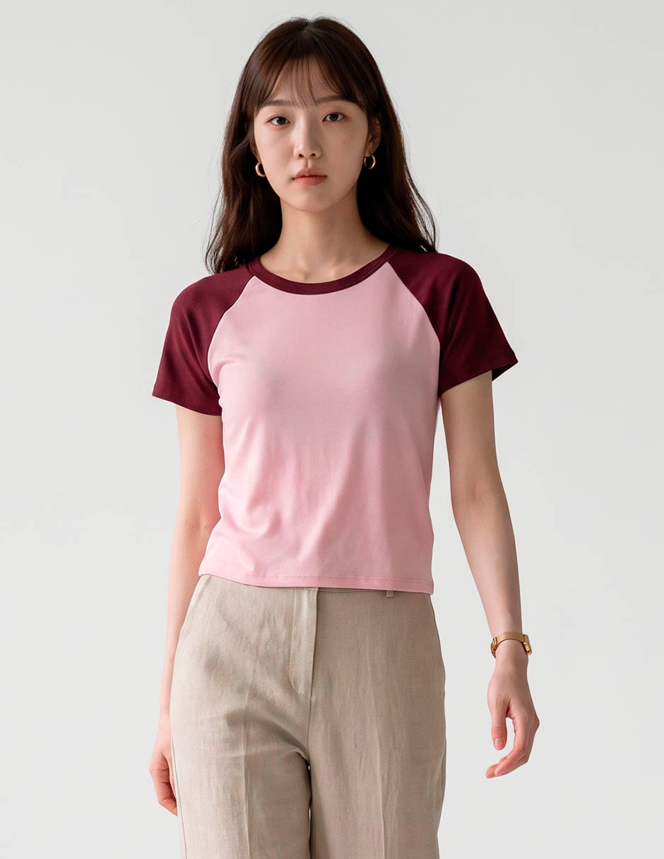 Playera manga corta cuello redondo para mujer 1