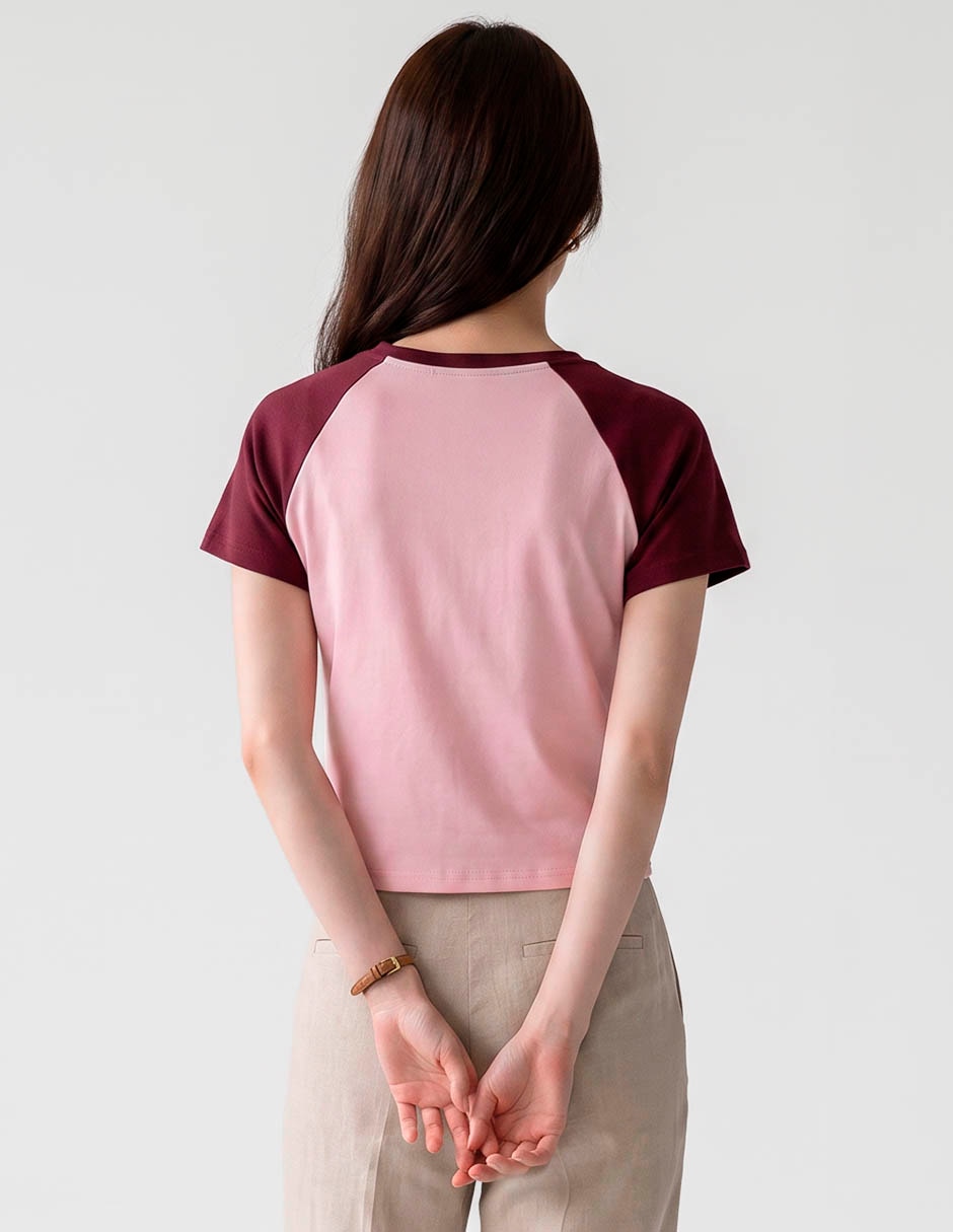 Playera manga corta cuello redondo para mujer 3