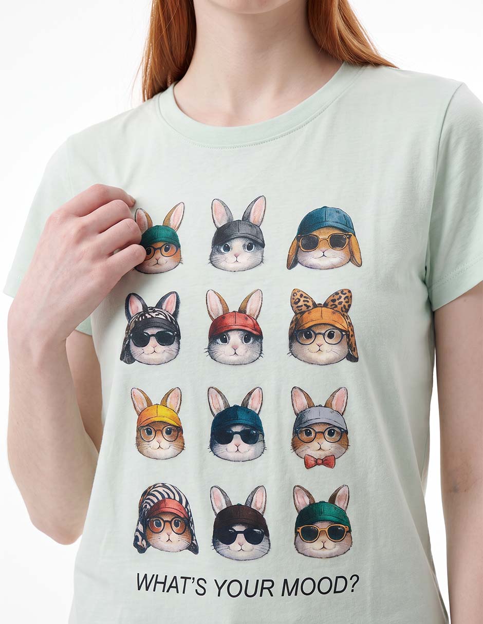 Playera manga corta cuello redondo para mujer 3