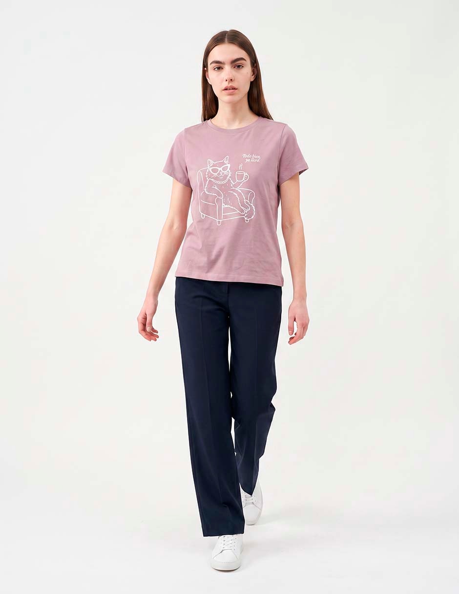 Playera manga corta cuello redondo para mujer 3