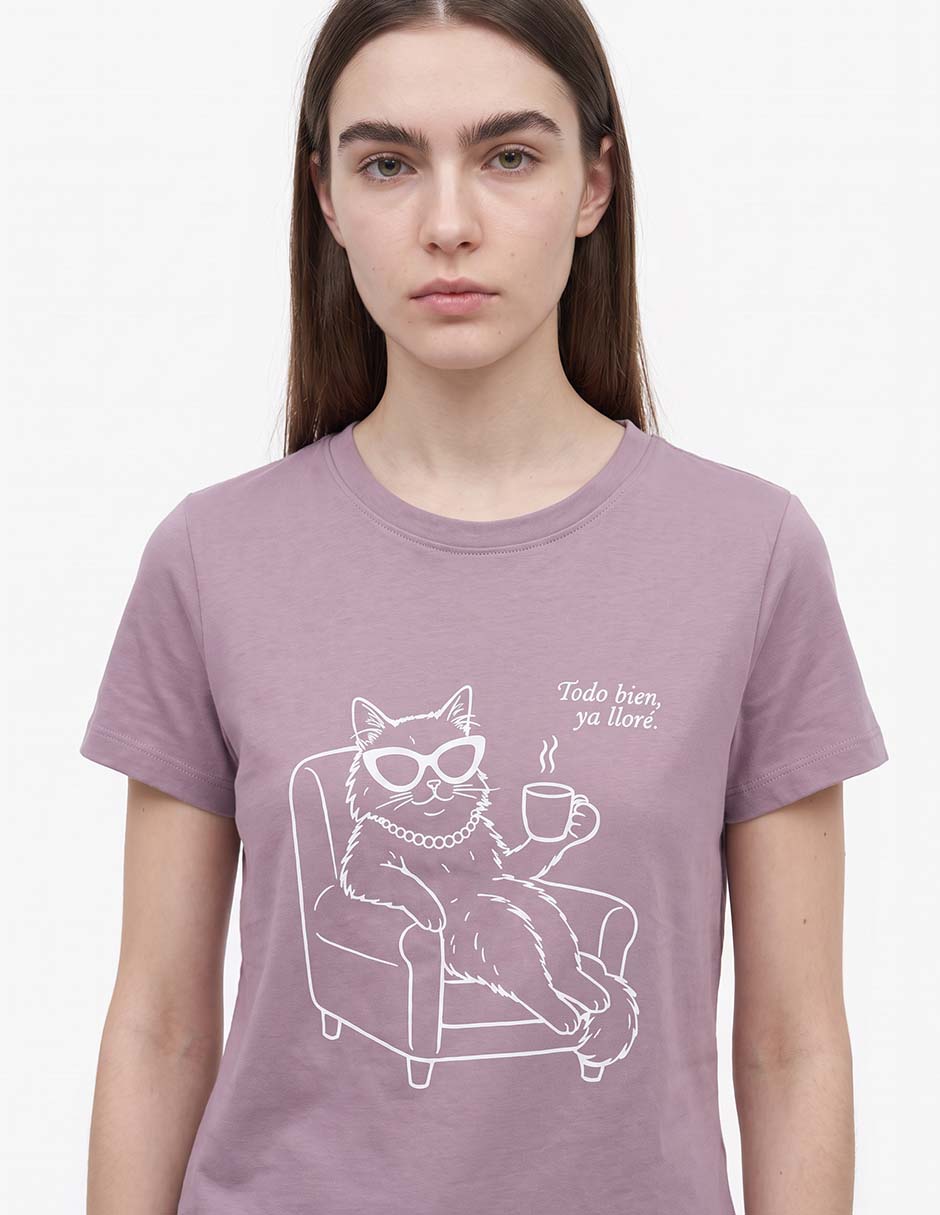 Playera manga corta cuello redondo para mujer 2