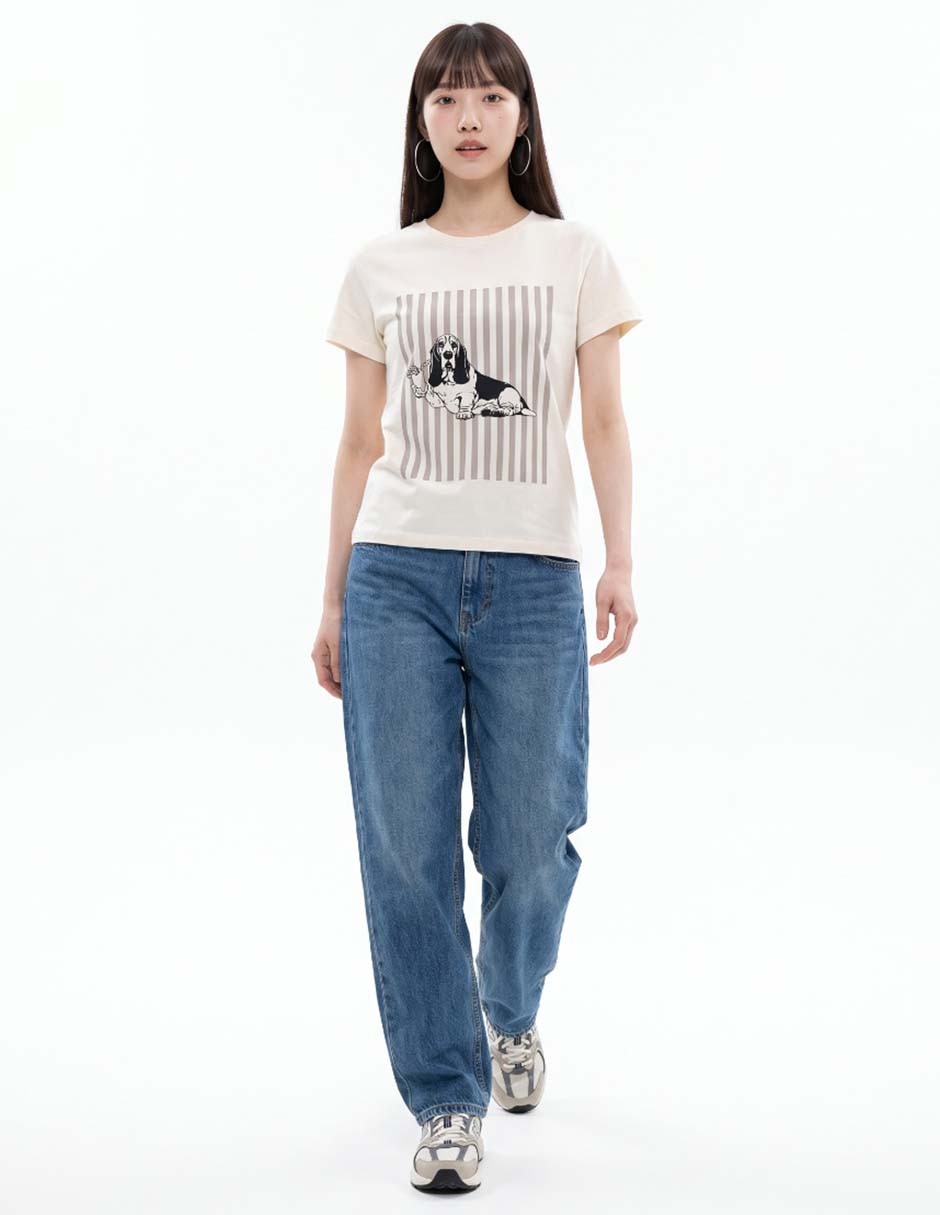 Playera manga corta cuello redondo para mujer 3