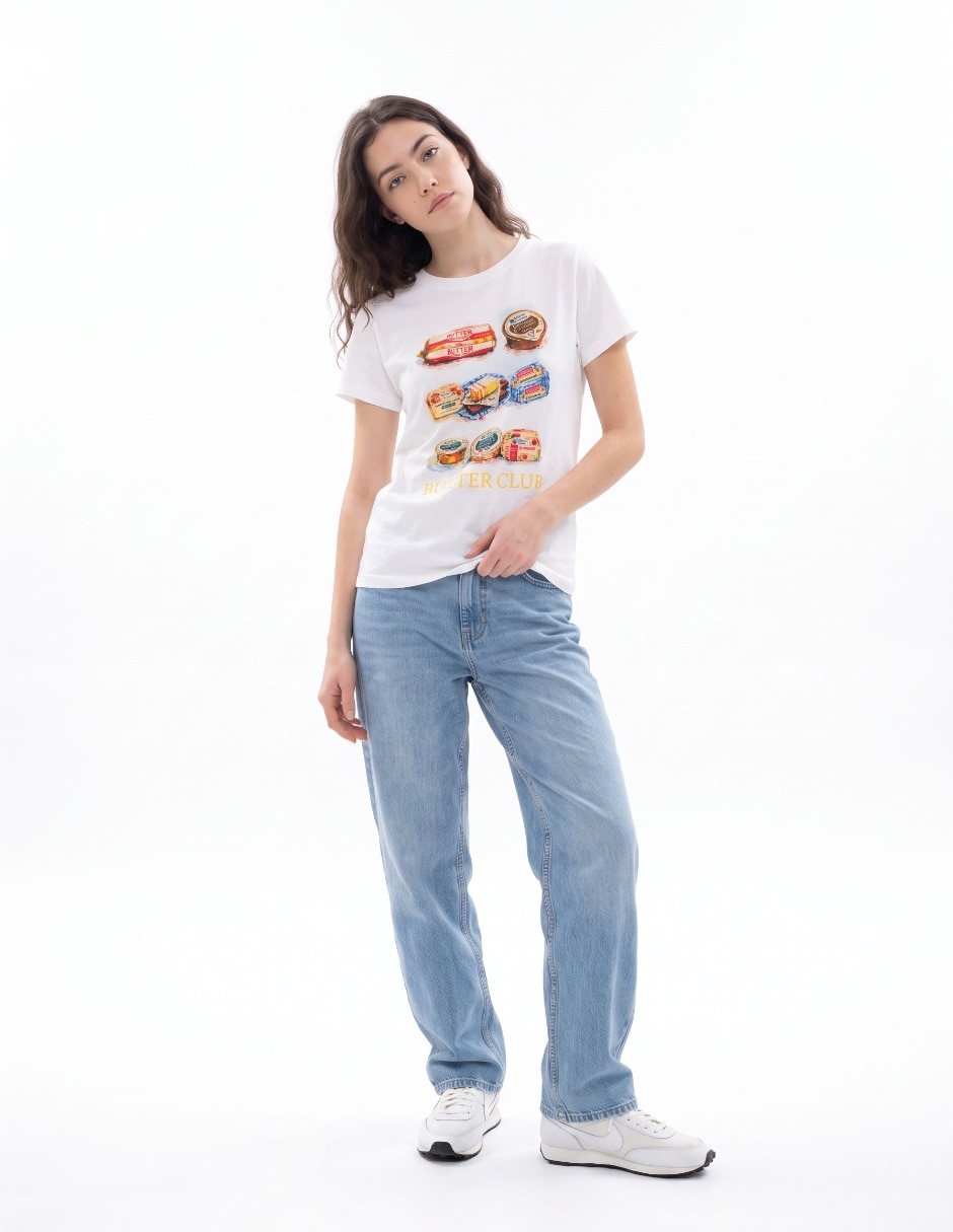Playera manga corta cuello redondo para mujer 3