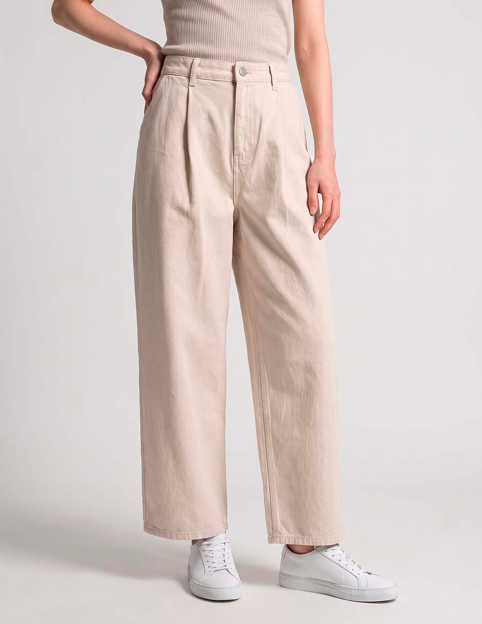 Jeans wide leg corte cintura para mujer