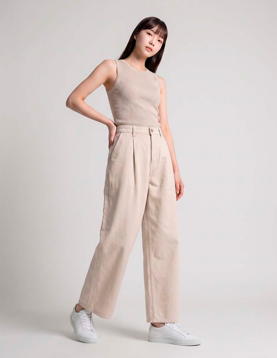 Jeans wide leg corte cintura para mujer 4