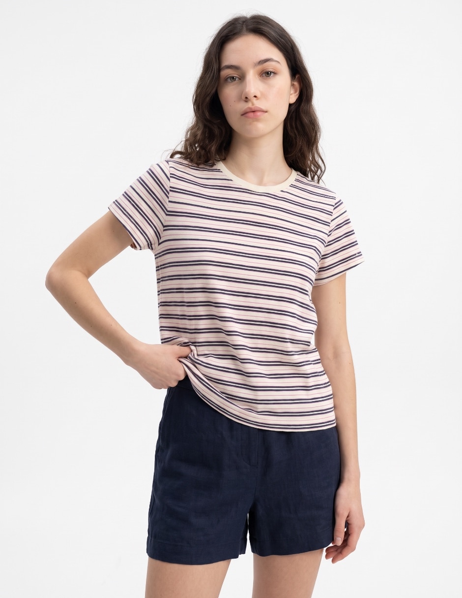 Playera manga corta cuello redondo para mujer Playera manga corta cuello redondo para mujer