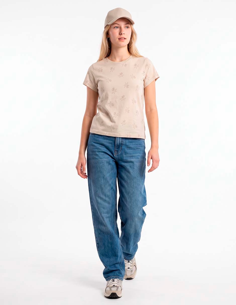 Playera manga corta cuello redondo para mujer Playera manga corta cuello redondo para mujer