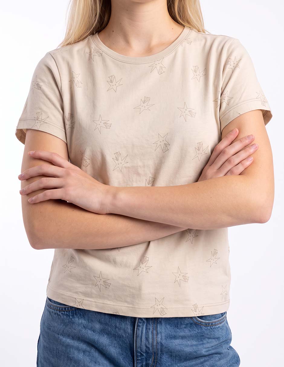 Playera manga corta cuello redondo para mujer 4