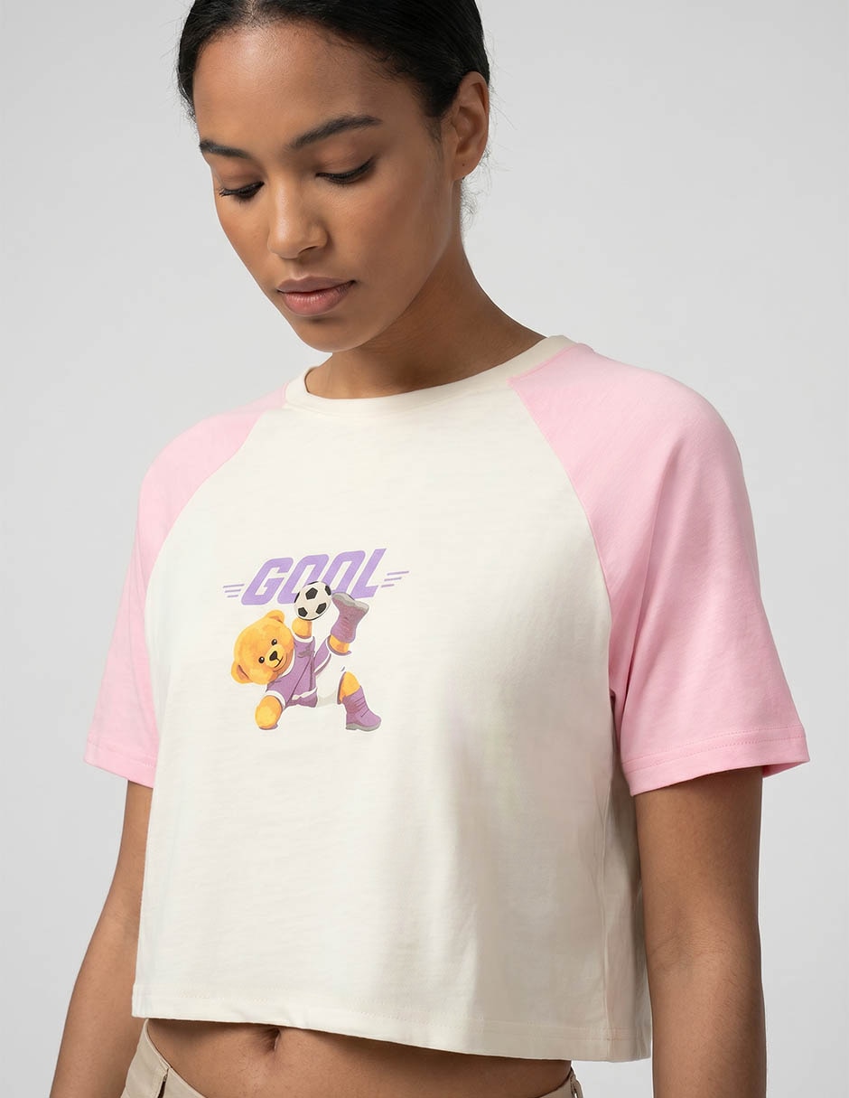 Playera manga corta Non Stop cuello redondo para mujer