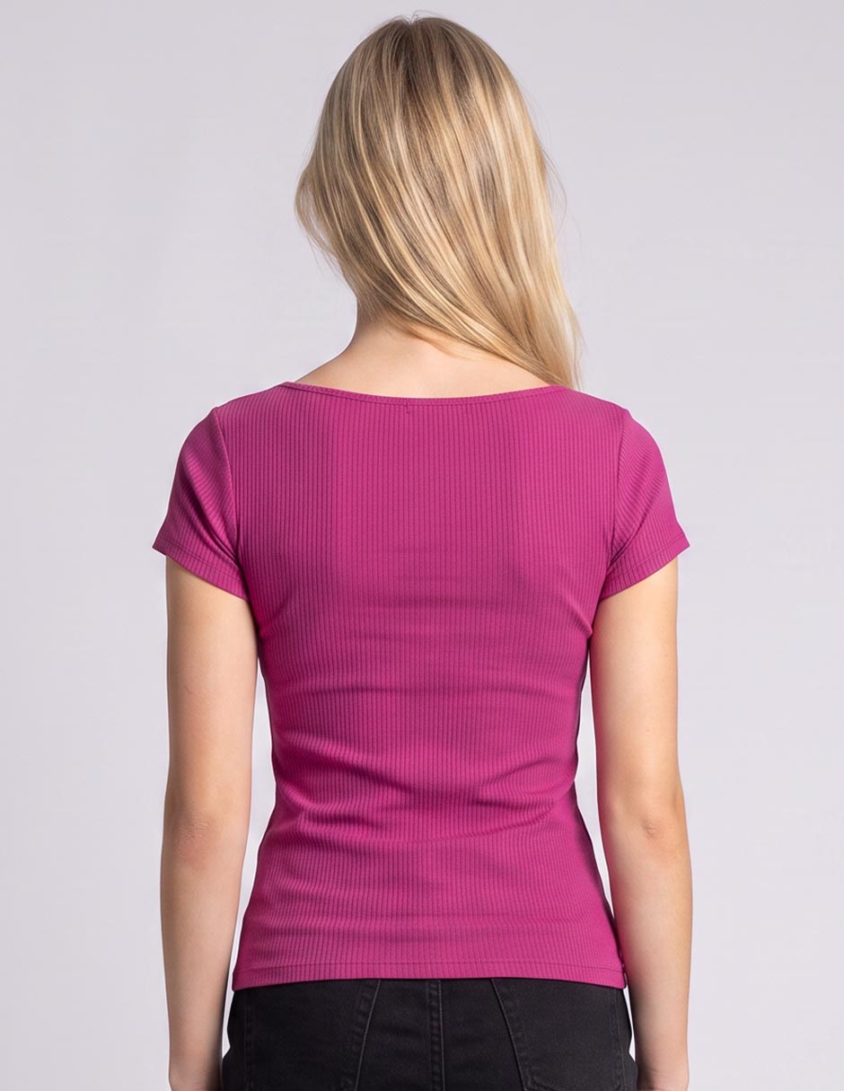 Playera manga corta cuello redondo mujer 3