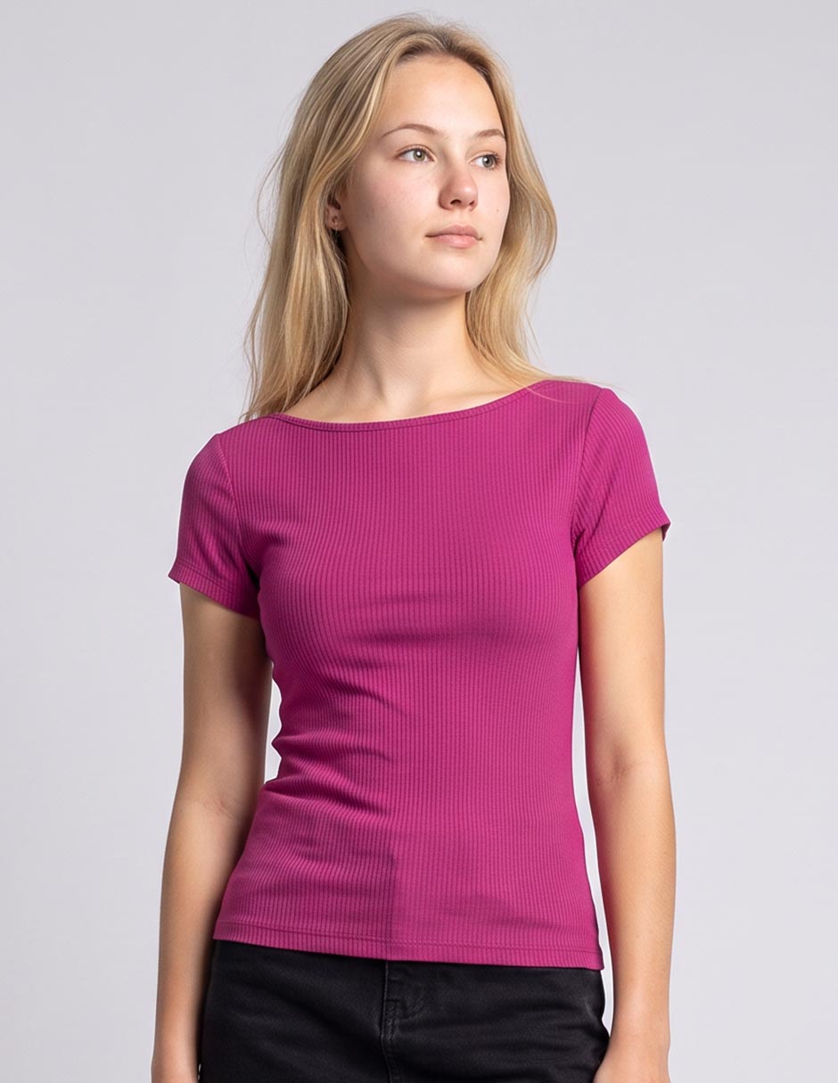 Playera manga corta cuello redondo para mujer Playera manga corta cuello redondo para mujer