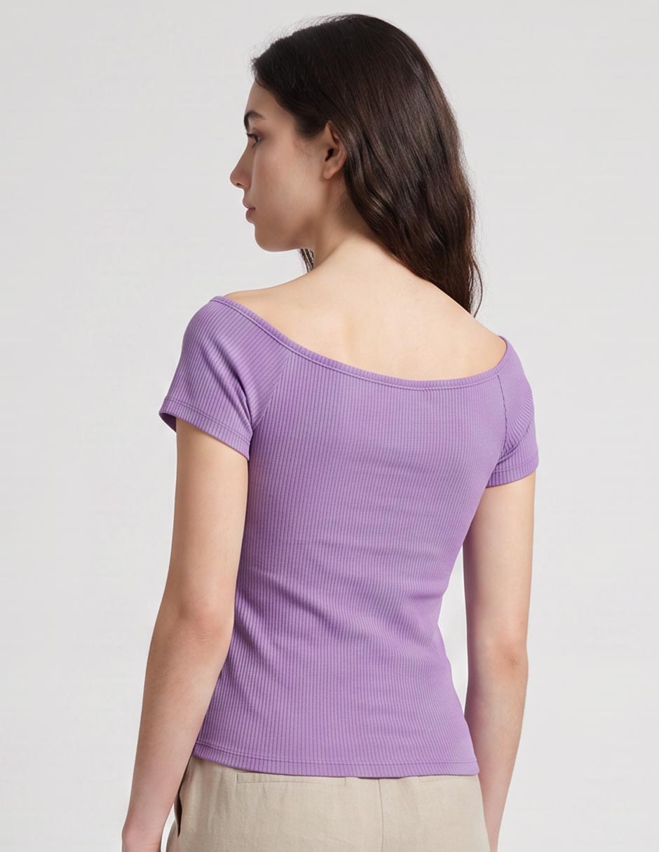 Playera manga corta cuello v para mujer 2