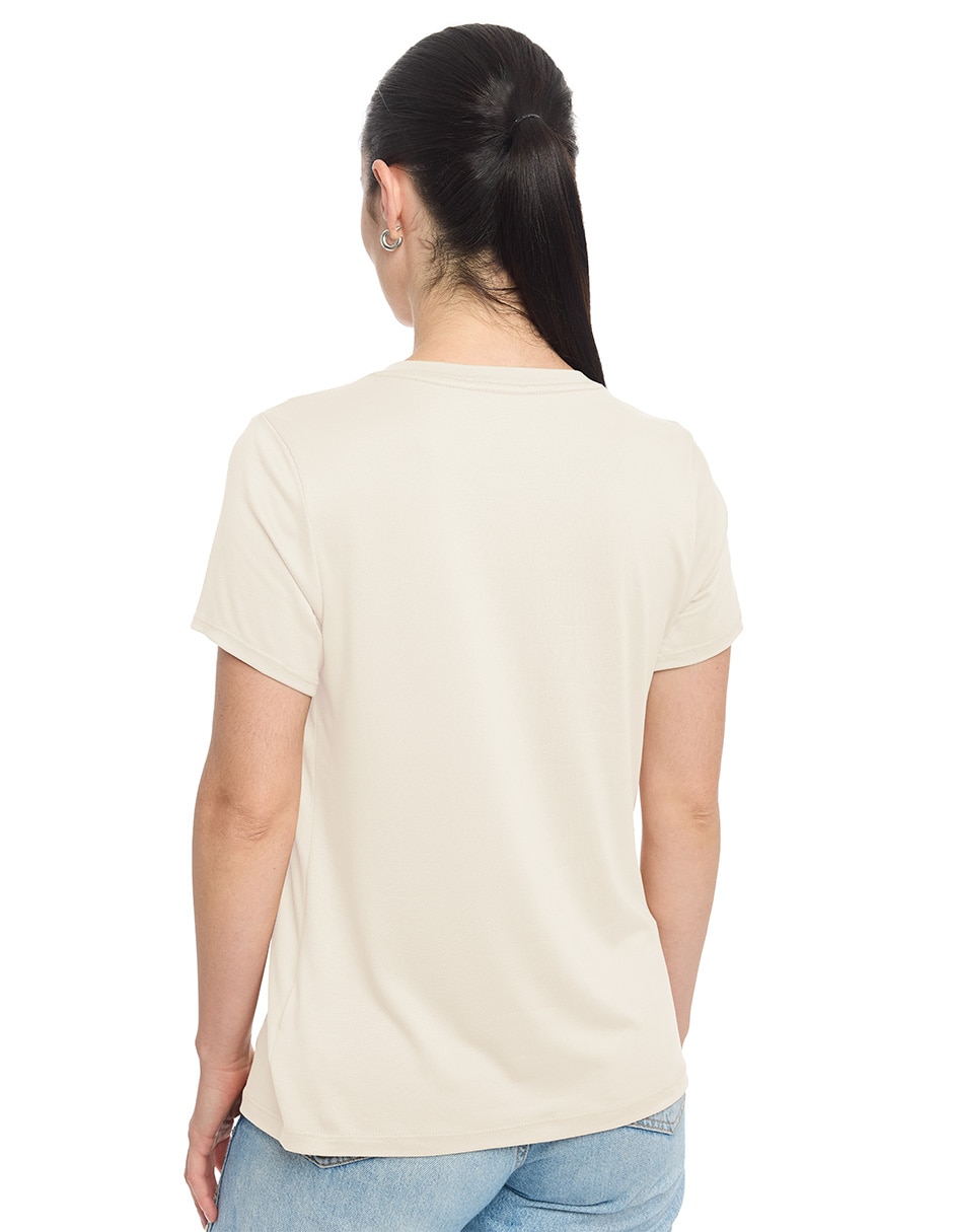 Playera manga corta cuello redondo para mujer 4