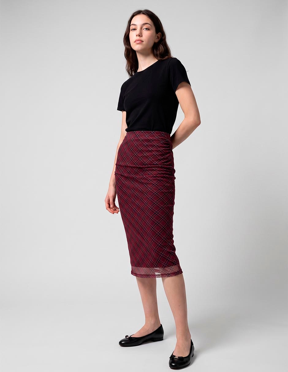 Falda midi cintura alta Falda midi cintura alta