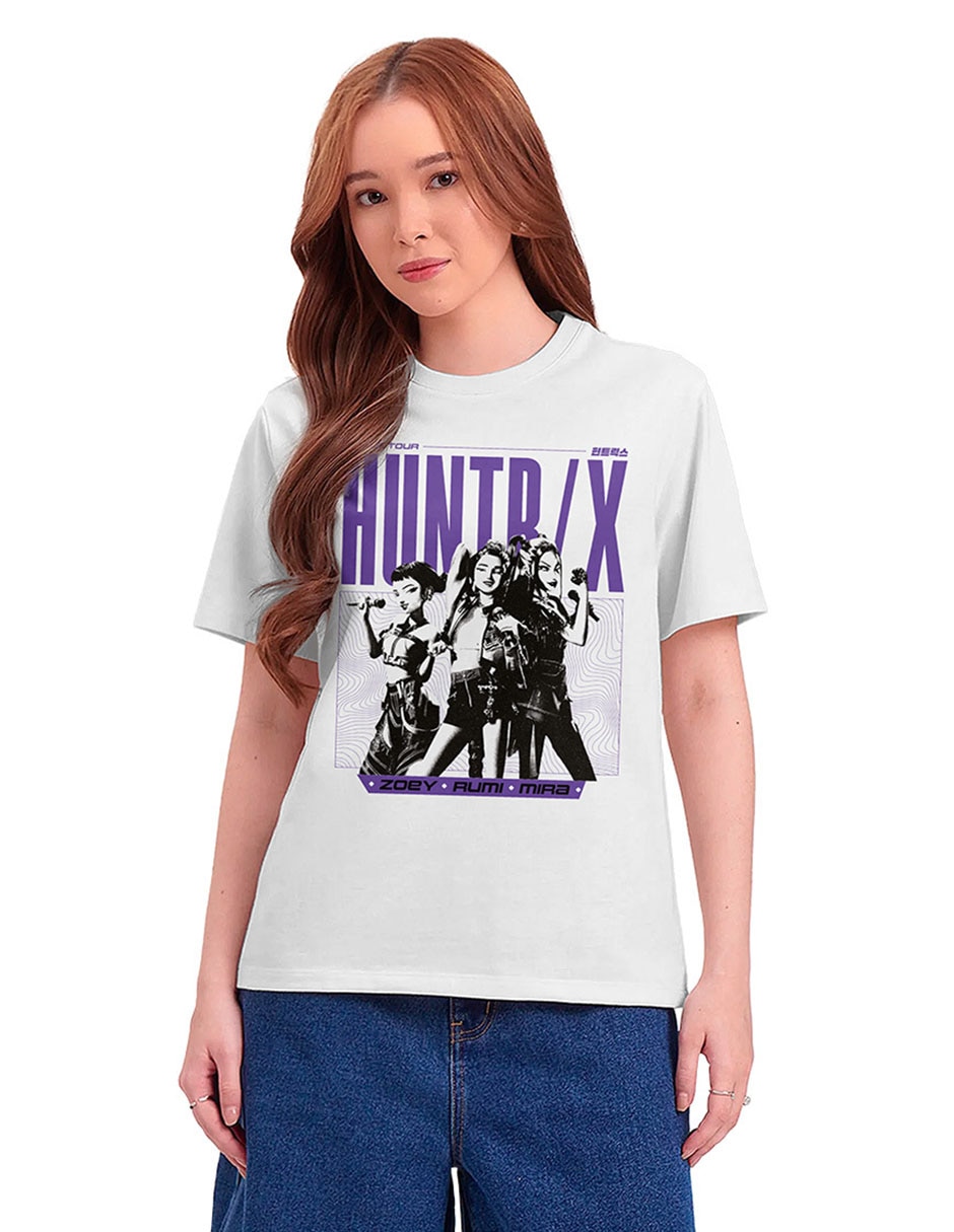 Playera manga corta cuello redondo para mujer