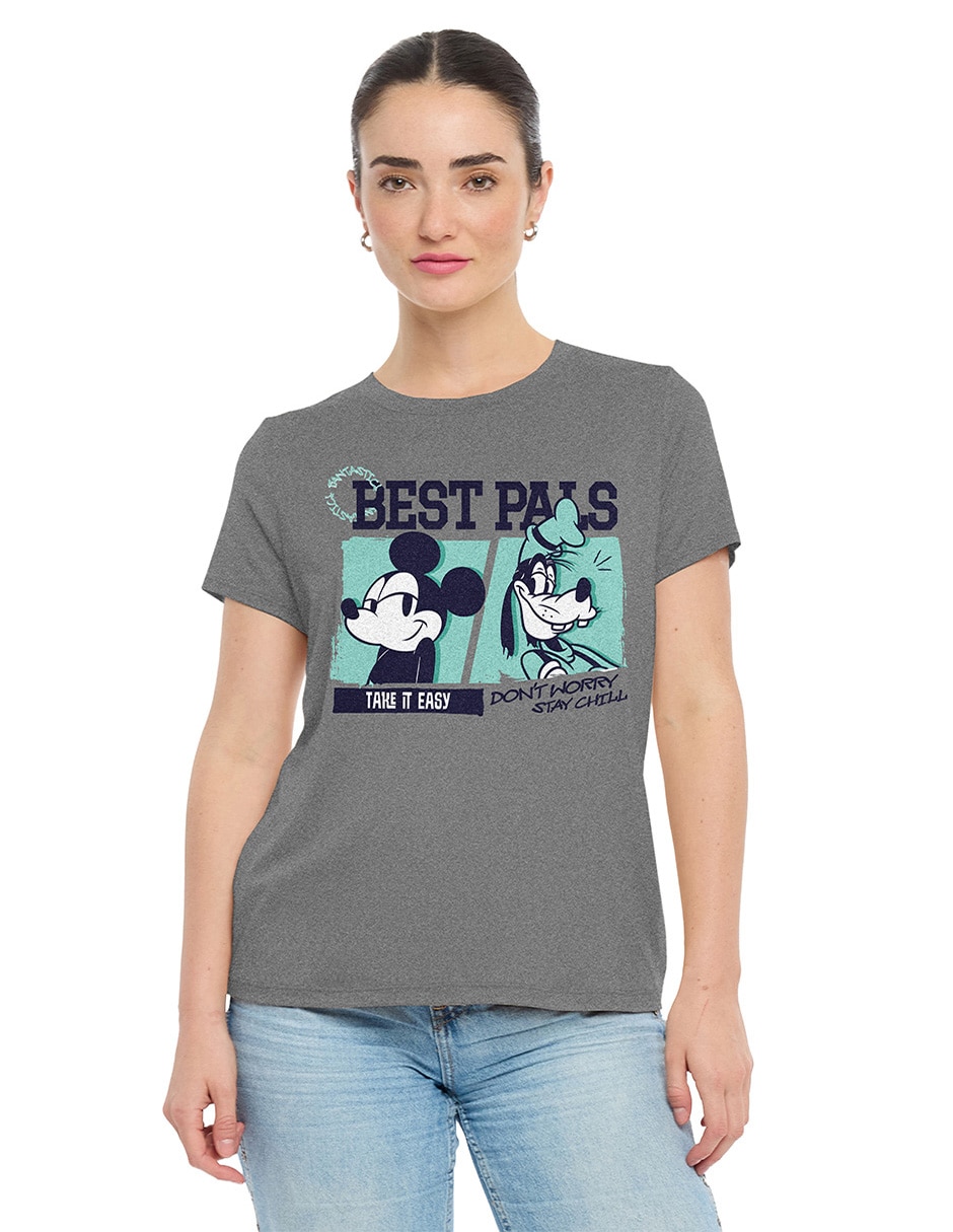 Playera manga corta disney cuello redondo para mujer Playera manga corta disney cuello redondo para mujer