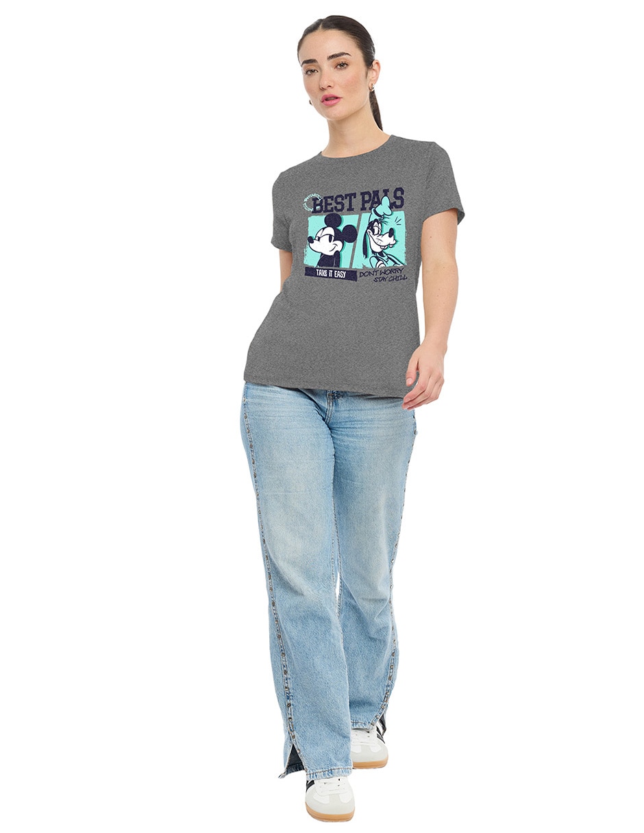Playera manga corta disney cuello redondo para mujer 3