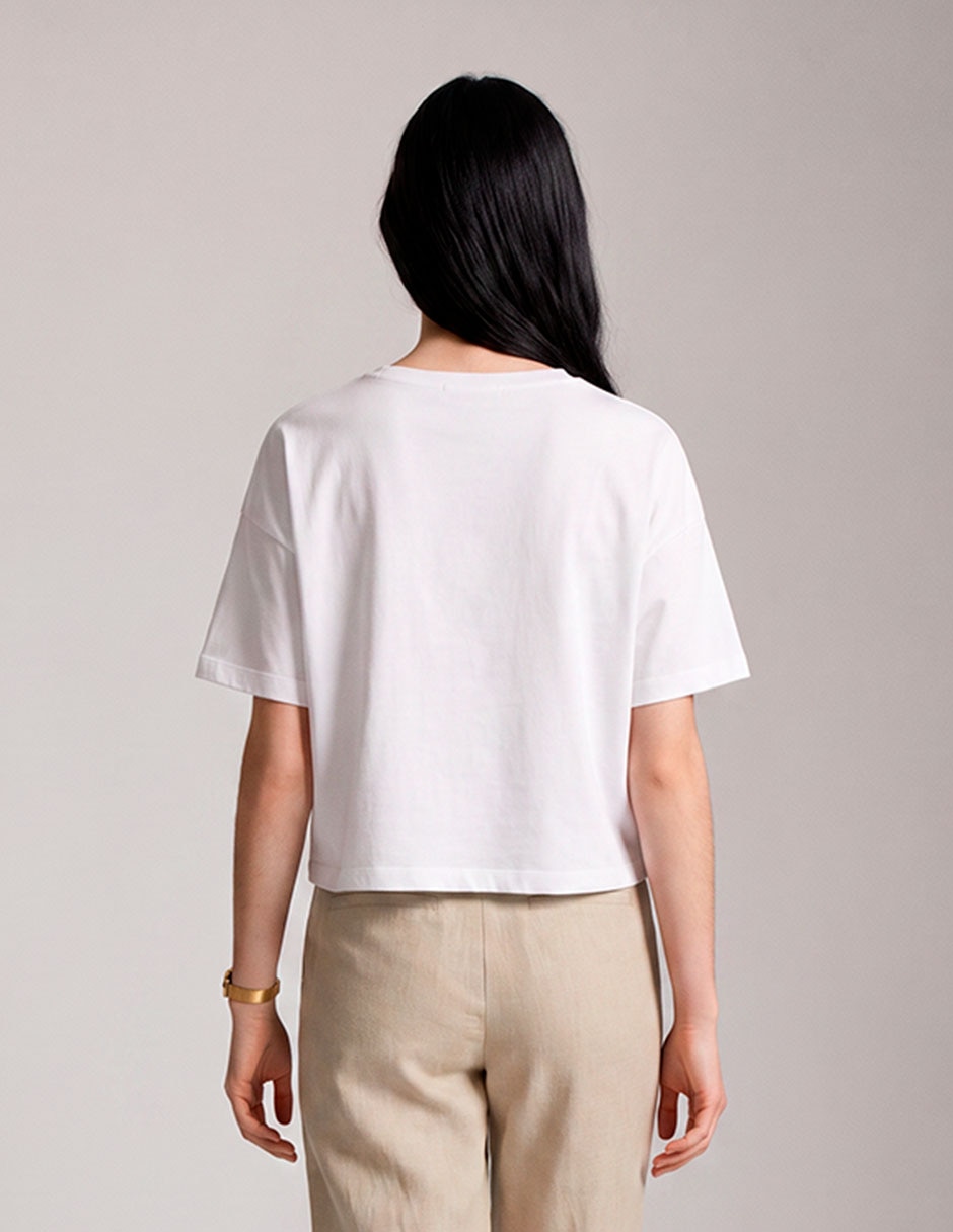 Playera manga corta cuello redondo para mujer 2